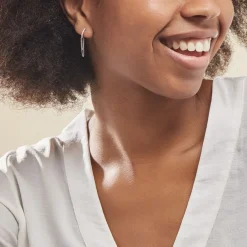 Clearance Histoire d'Or Créoles Argent Blanc Ibai Oxydes De Zirconium