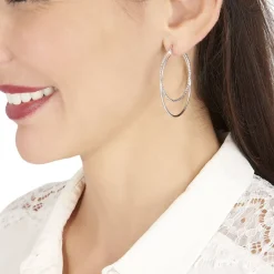 Online Histoire d'Or Créoles Argent Blanc Marjorie