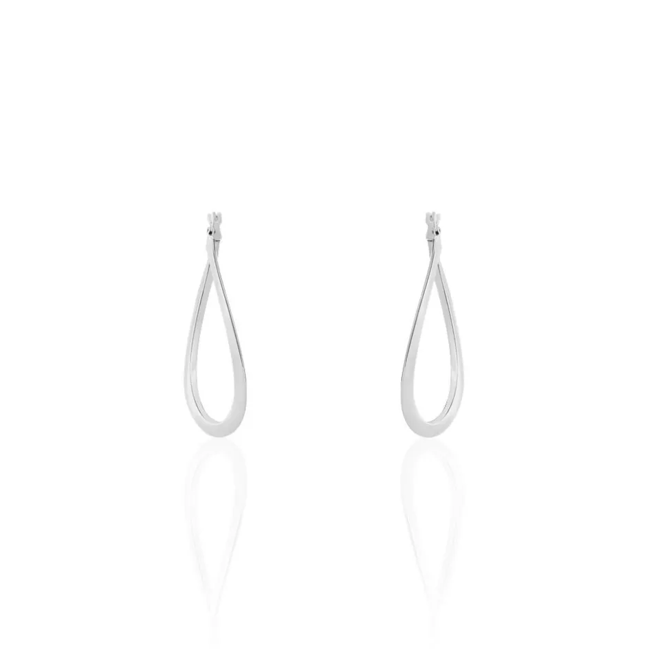 Online Histoire d'Or Créoles Argent Blanc Olivia