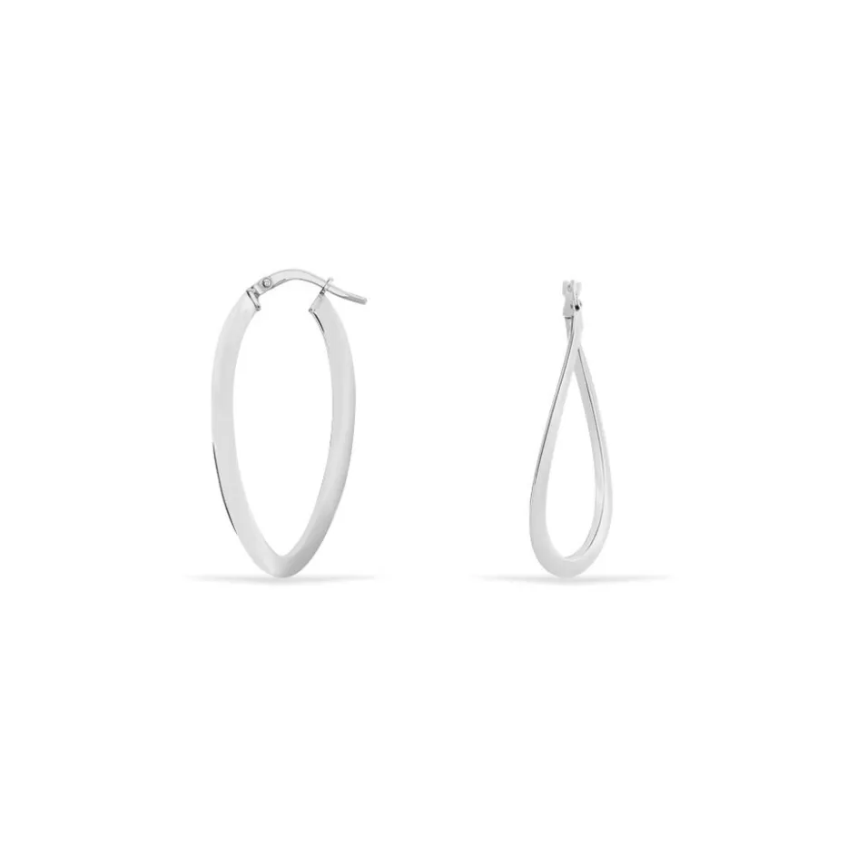 Online Histoire d'Or Créoles Argent Blanc Olivia