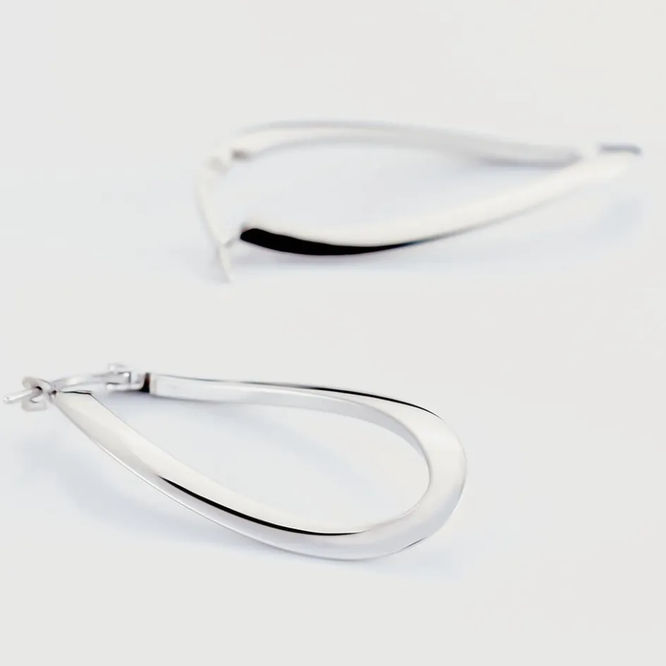 Online Histoire d'Or Créoles Argent Blanc Olivia