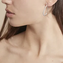 Online Histoire d'Or Créoles Argent Blanc Olivia