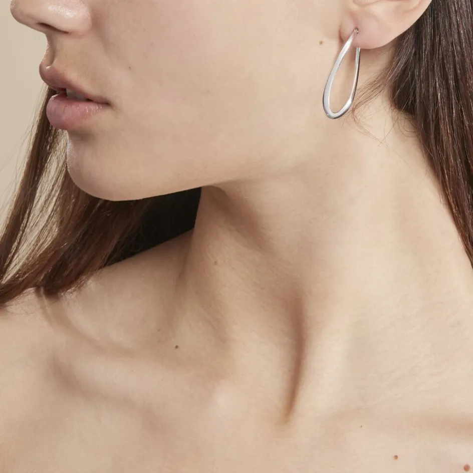 Online Histoire d'Or Créoles Argent Blanc Olivia