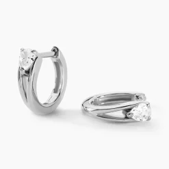 Outlet Histoire d'Or Créoles Armeline Argent Blanc Oxyde De Zirconium