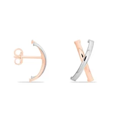 Outlet Histoire d'Or Créoles Bleona Croisees Or Bicolore