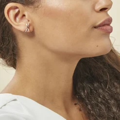 Outlet Histoire d'Or Créoles Bleona Croisees Or Bicolore