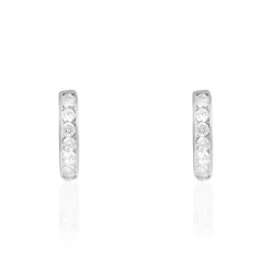 Online Histoire d'Or Créoles Callyste Rondes Argent Blanc Oxyde De Zirconium