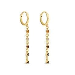 Clearance Histoire d'Or Créoles Céphée Plaqué Or Doré Oxyde De Zirconium