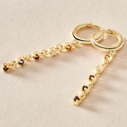 Clearance Histoire d'Or Créoles Céphée Plaqué Or Doré Oxyde De Zirconium