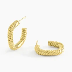 Online Histoire d'Or Créoles Dafnie Acier Jaune