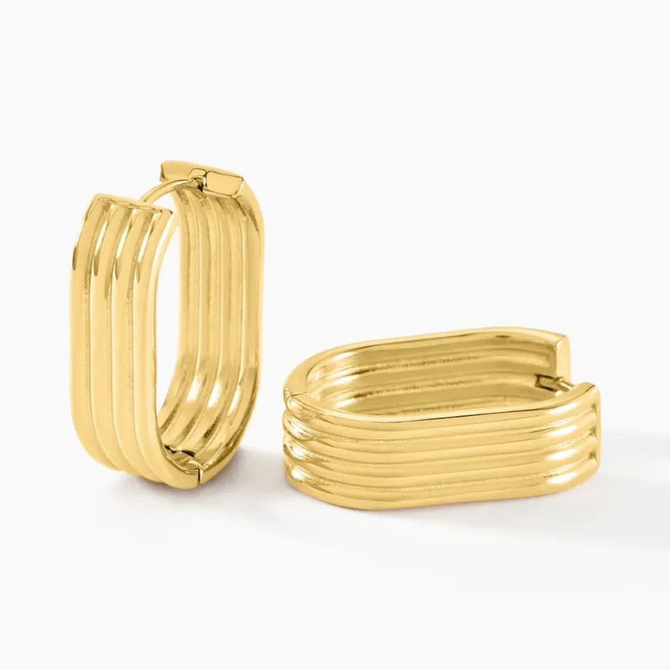 Online Histoire d'Or Créoles Dafnie Acier Jaune