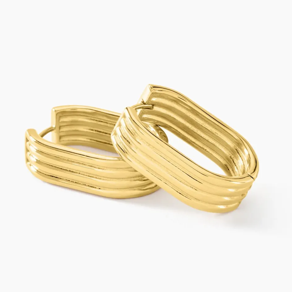 Online Histoire d'Or Créoles Dafnie Acier Jaune