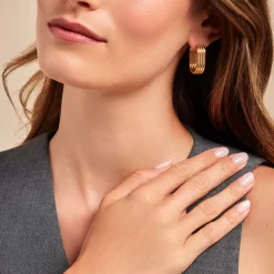 Online Histoire d'Or Créoles Dafnie Acier Jaune