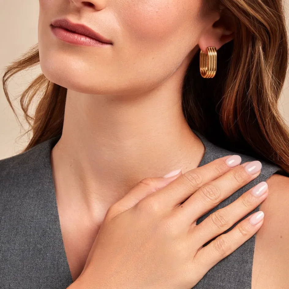 Online Histoire d'Or Créoles Dafnie Acier Jaune