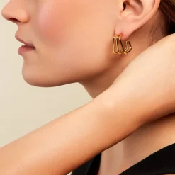 Outlet Histoire d'Or Créoles Dieppe Acier Jaune