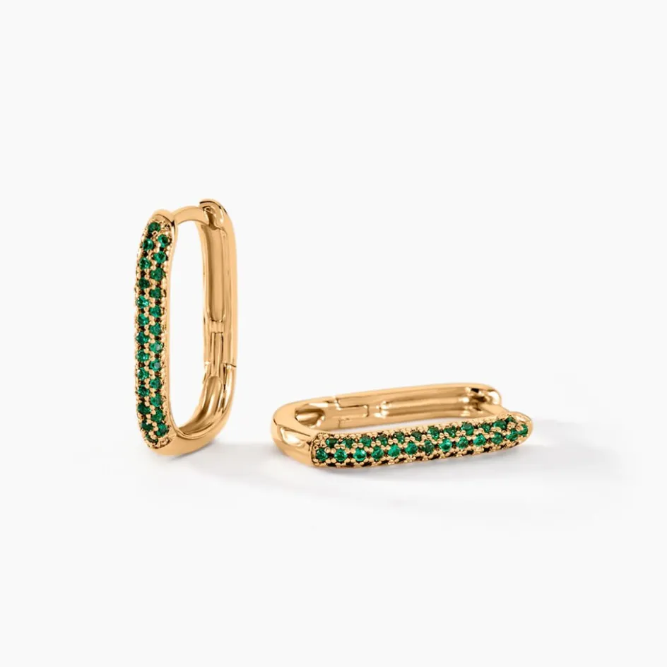 Hot Histoire d'Or Créoles Domingo Plaqué Or Jaune Spinelle Synthétique plaqué or jaune spinelle vert