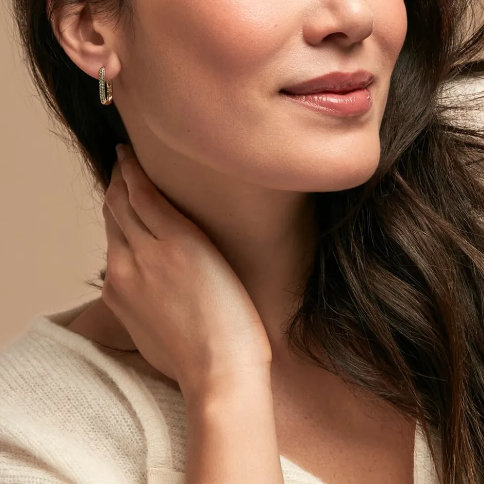 Hot Histoire d'Or Créoles Domingo Plaqué Or Jaune Spinelle Synthétique plaqué or jaune spinelle vert