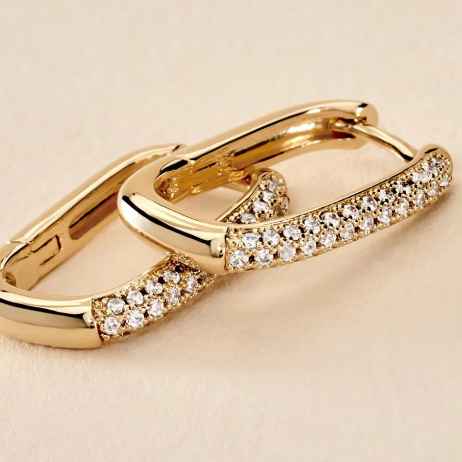 Histoire d'Or Créoles Domingo De Zirconium* Boucles D'Oreilles|Boucles D'Oreilles Créoles