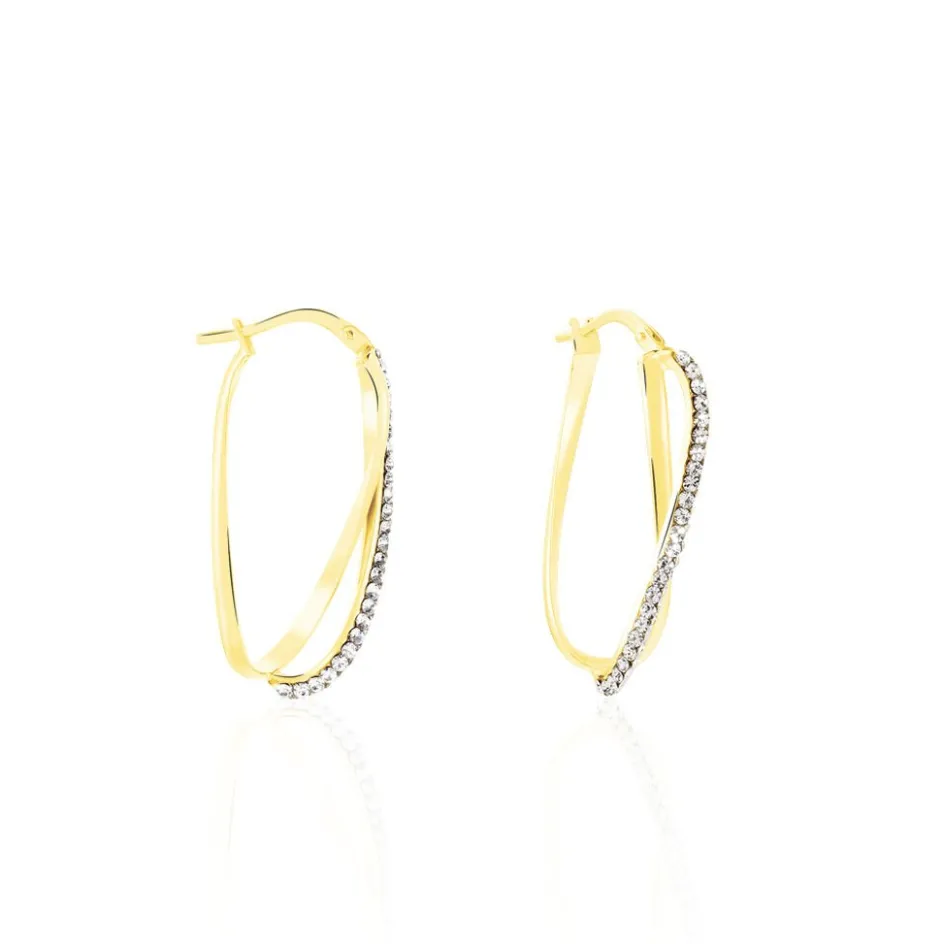 Online Histoire d'Or Créoles Domitilla Or Jaune Strass