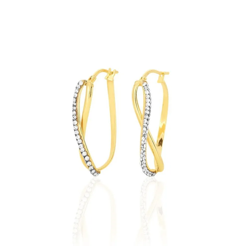 Online Histoire d'Or Créoles Domitilla Or Jaune Strass