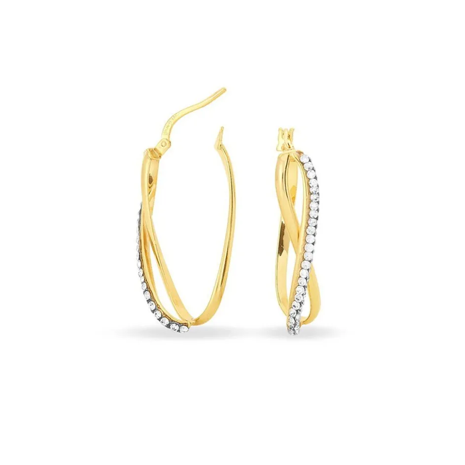 Online Histoire d'Or Créoles Domitilla Or Jaune Strass