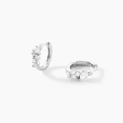 Outlet Histoire d'Or Créoles Eclat d'Aurore Argent Blanc Oxyde De Zirconium