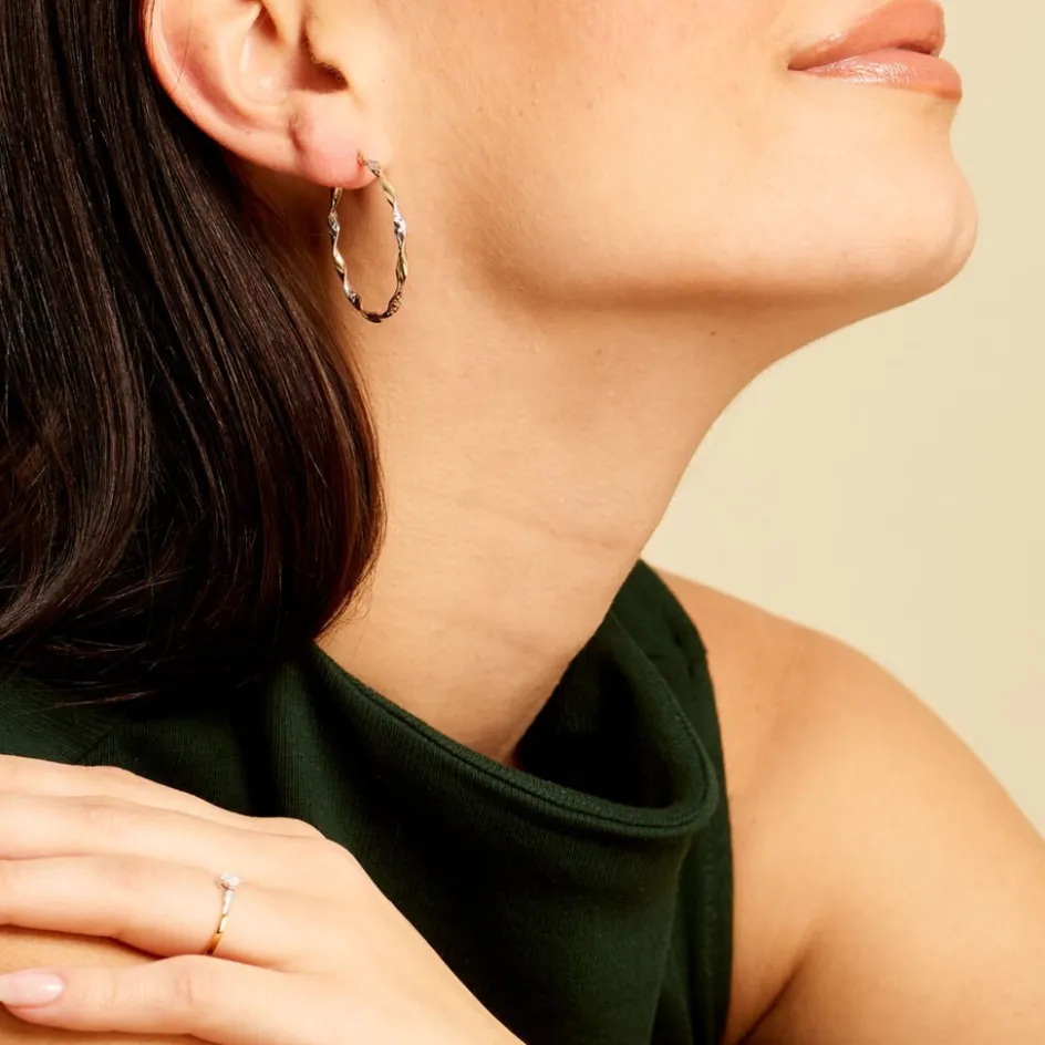 Sale Histoire d'Or Créoles Eleanie Fil Vrille Or Bicolore