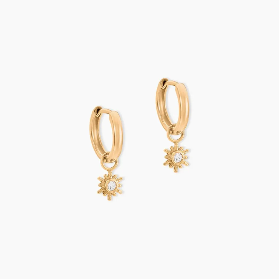 Online Histoire d'Or Créoles Ellie Plaque Or Jaune Oxyde De Zirconium