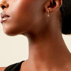 Online Histoire d'Or Créoles Ellie Plaque Or Jaune Oxyde De Zirconium