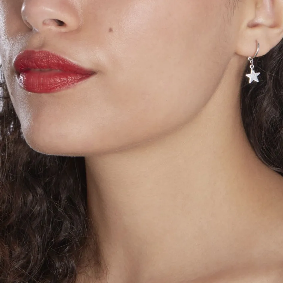 Hot Histoire d'Or Créoles Elvyn Argent Blanc