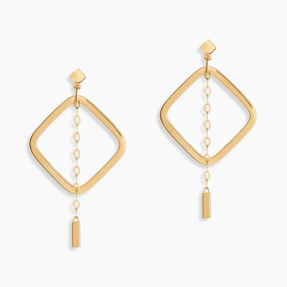 Best Histoire d'Or Créoles Elyette Carre Ajoure Or Jaune