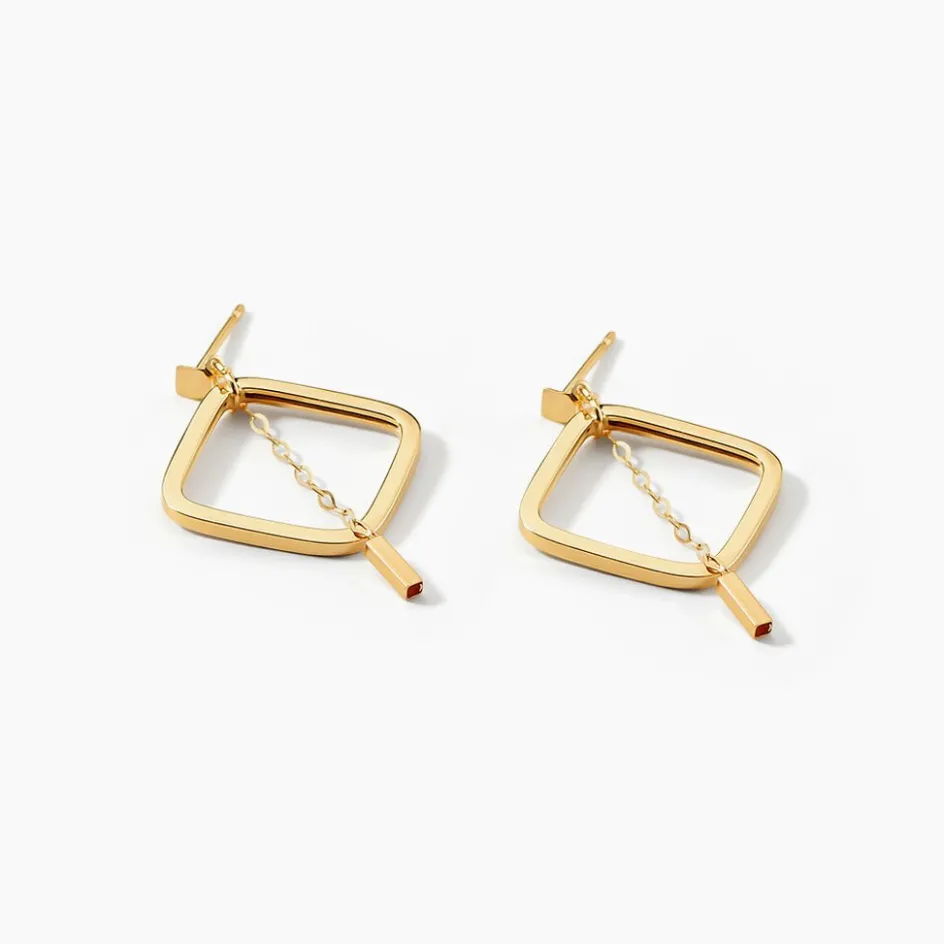 Best Histoire d'Or Créoles Elyette Carre Ajoure Or Jaune