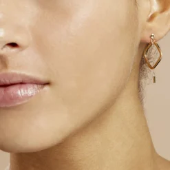 Best Histoire d'Or Créoles Elyette Carre Ajoure Or Jaune