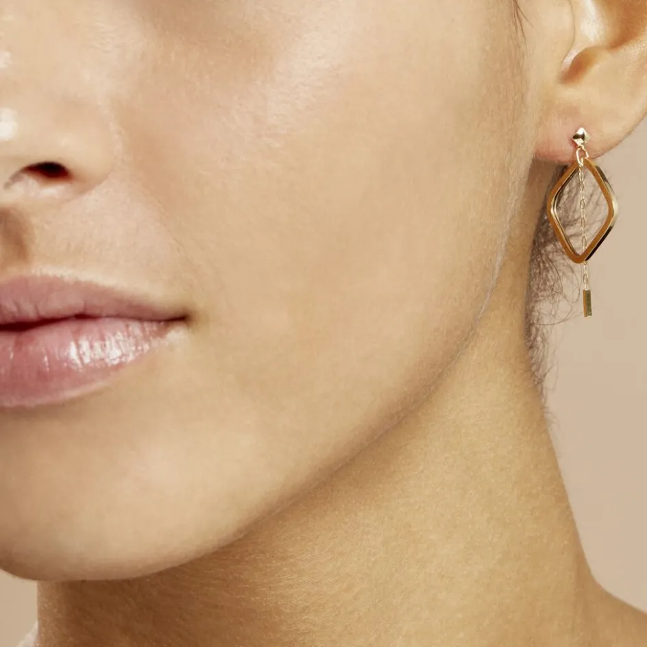 Best Histoire d'Or Créoles Elyette Carre Ajoure Or Jaune