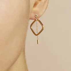 Best Histoire d'Or Créoles Elyette Carre Ajoure Or Jaune