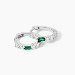 Clearance Histoire d'Or Créoles Felisa Argent Blanc Oxyde De Zirconium