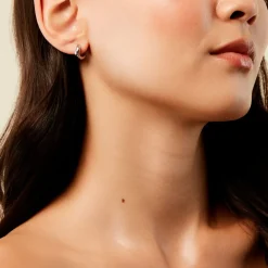 New Histoire d'Or Créoles Frida Argent Blanc