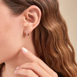 Hot Histoire d'Or Créoles Gladdie Argent Blanc Oxyde De Zirconium