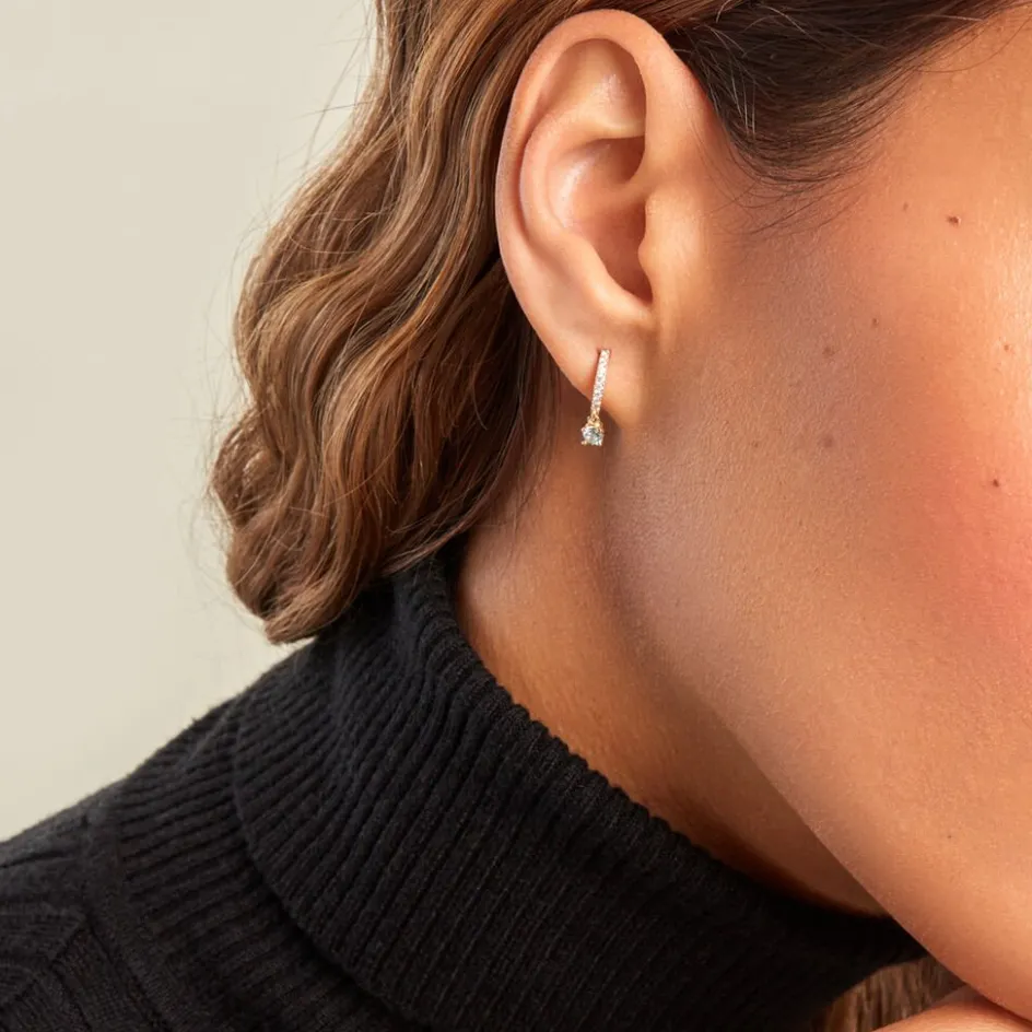 Outlet Histoire d'Or Créoles Grazyna Or Jaune Topaze Oxyde De Zirconium or jaune topaze bleu