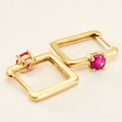 Discount Histoire d'Or Créoles Harmonie or jaune rubis