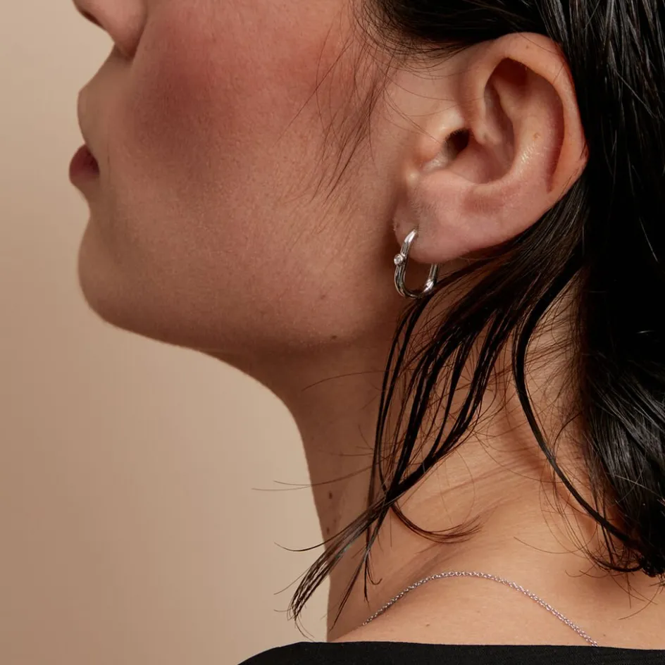 Sale Histoire d'Or Créoles Infini Pop Argent Blanc Oxyde De Zirconium