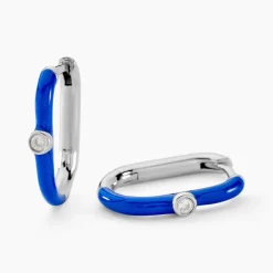 Clearance Histoire d'Or Créoles Infini Pop Argent Blanc Oxyde De Zirconium