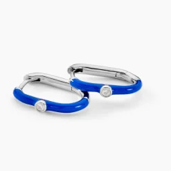 Clearance Histoire d'Or Créoles Infini Pop Argent Blanc Oxyde De Zirconium