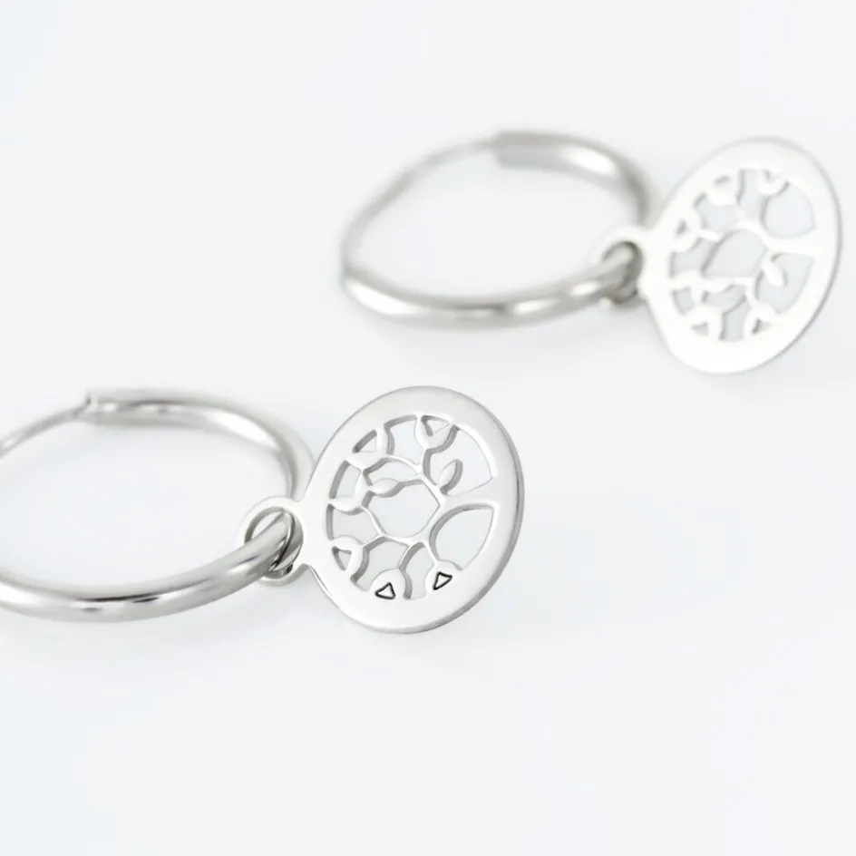 Hot Histoire d'Or Créoles Isabel Argent Blanc