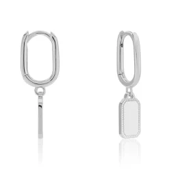 Online Histoire d'Or Créoles Jordana Argent Blanc