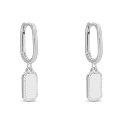 Online Histoire d'Or Créoles Jordana Argent Blanc