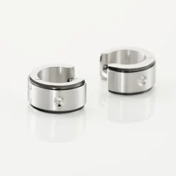 JOURDAN Créoles Ios Acier Blanc Oxyde De Zirconium* Boucles D'Oreilles|Boucles D'Oreilles Fantaisie