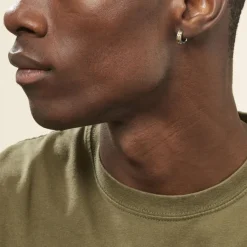 Discount JOURDAN Créoles Tilos Dore / Blanc acier bicolore