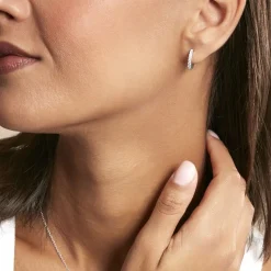 Online Histoire d'Or Créoles Jussi Argent Blanc Oxyde De Zirconium