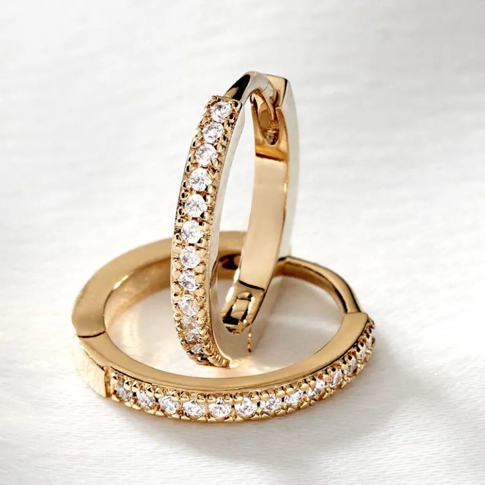 Best Histoire d'Or Créoles Kalinda Plaqué Or Jaune Oxyde De Zirconium